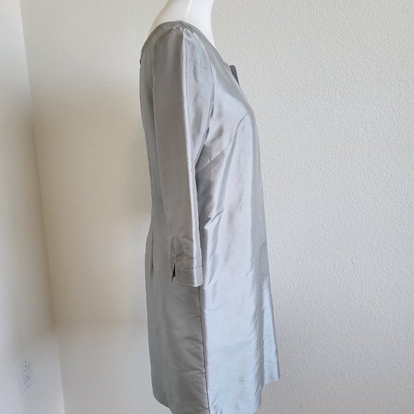 J Crew Grey/Silver Silk Shift Dress - Picture 3 of 7
